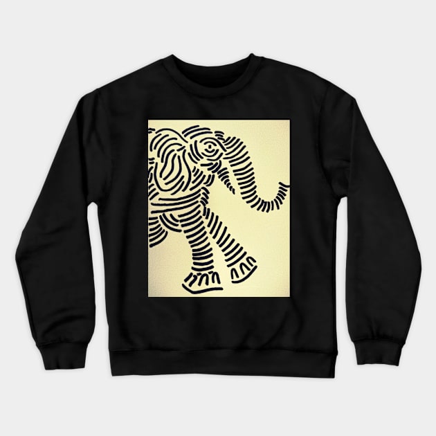 Elephant Crewneck Sweatshirt by Gothicus Art